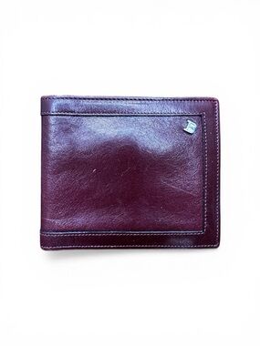 Vintage Bally Bifold Wallet Burgundy Leather Italy 1980s